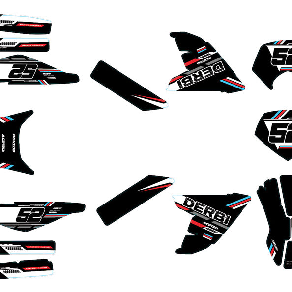 Kit déco Derbi Senda DRD Evo 50cc Black Cat | autocollants moto | personnalisation 50cc | armysctv