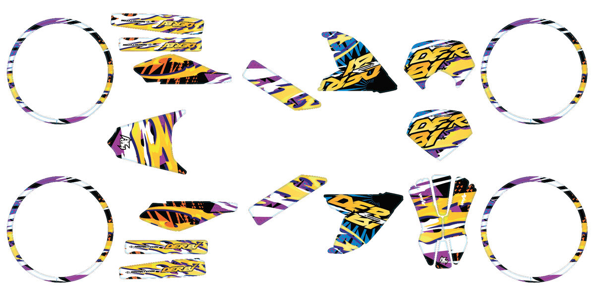 Kit déco Derbi Senda DRD Evo 50cc Cali Gelato | autocollants moto | personnalisation 50cc | armysctv