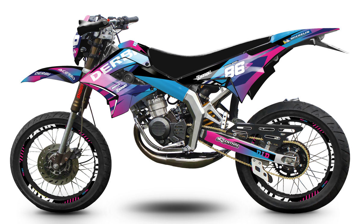 Kit déco 50cc Derbi Senda TNT Tuning Blast | autocollants moto | personnalisation 50cc | armysctv