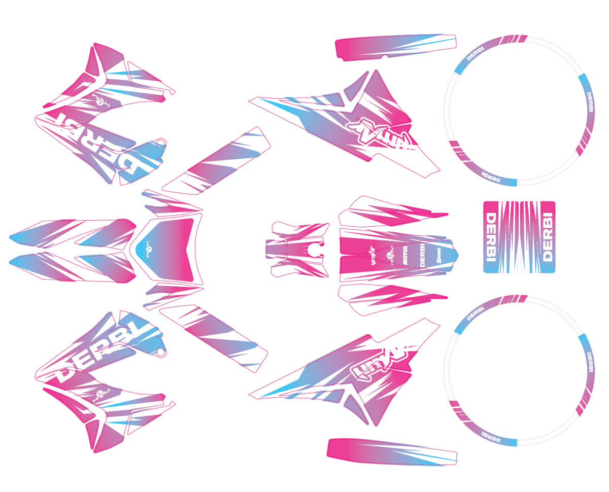 Kit déco 50cc Derbi Senda TNT Tuning X-Fast | autocollants moto | personnalisation 50cc | armysctv