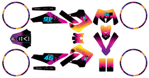 Kit déco 50cc Derbi Senda Victoria Bull 50cc 2003-2010 Miami | autocollants moto | personnalisation 50cc | armysctv