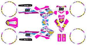 Dekor kit 50cc Derbi Senda Victoria Bull 50cc 2003-2010 Pink Fox | Motorradaufkleber | 50cc Personalisierung | armysctv