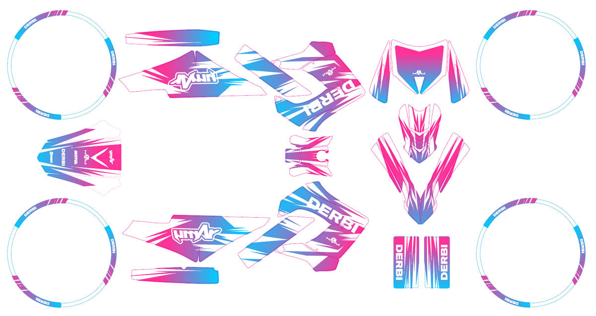 Kit déco 50cc Derbi Senda Victoria Bull 50cc 2003-2010 X-Fast | autocollants moto | personnalisation 50cc | armysctv