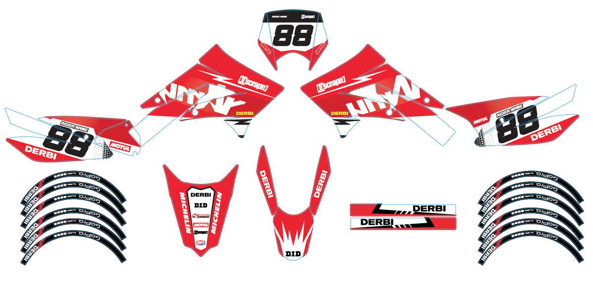 Dekor kit Derbi Senda xtreme 50cc 2011-2017 Armee Vermächtnis v.2 | Motorradaufkleber | Personalisierung 50cc | armysctv