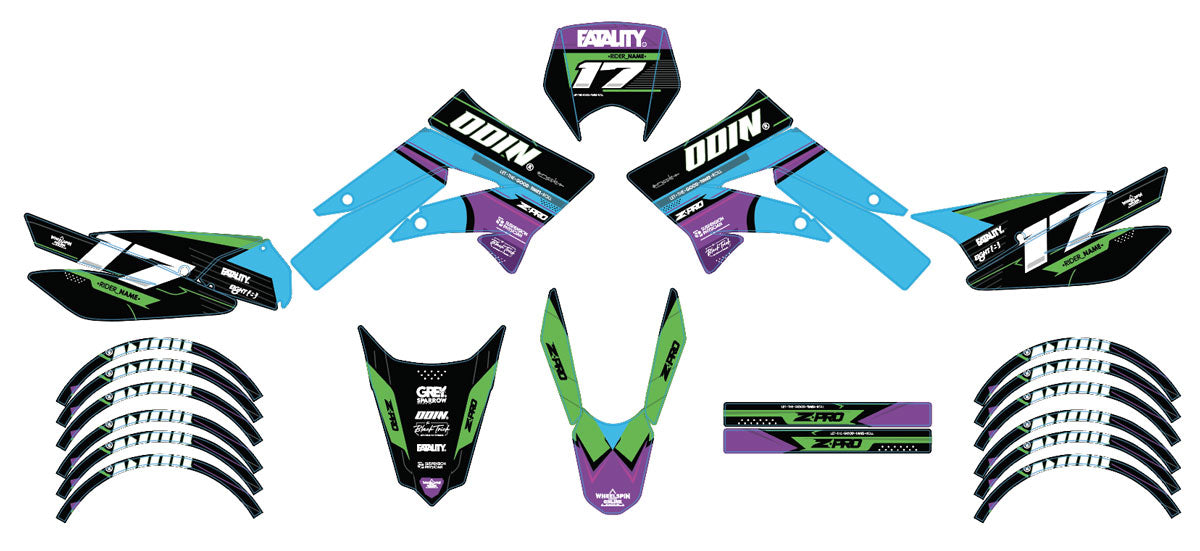 Kit pegatinas Derbi Senda xtreme 50cc 2011-2017 Odin | pegatinas para moto | personalización 50cc | armysctv