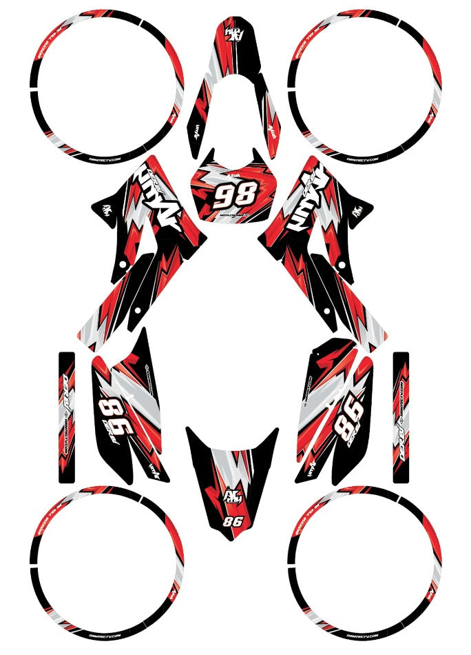 Kit déco Derbi Senda xtreme 50cc 2011-2017 Army Racing | autocollants moto | personnalisation 50cc | armysctv