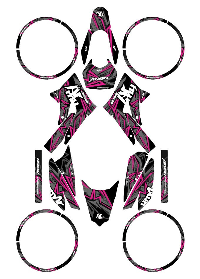 Kit pegatinas Derbi Senda xtreme 50cc 2011-2017 Army Redrum | pegatinas para moto | personalización 50cc | armysctv