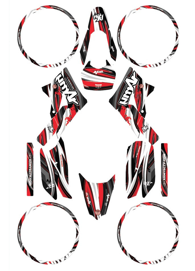 Derbi Senda Xtreme 50cc 2011-2017 Army SX Graphics kit | motorcycle stickers | 50cc customization | armysctv