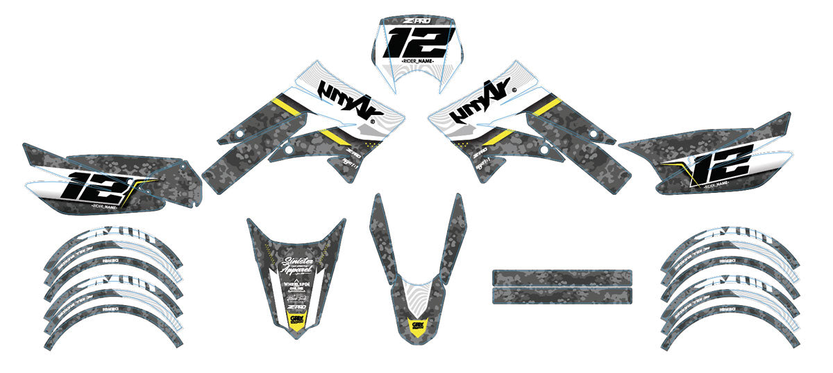 Dekor kit Derbi Senda xtreme 50cc 2011-2017 Armee Kriegführung | Motorradaufkleber | Personalisierung 50cc | armysctv