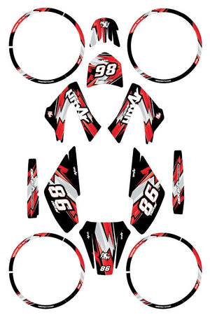 Dekor kit Derbi Senda xtreme 50cc 2006-2010 Army Racing | Motorradaufkleber | Personalisierung 50cc | armysctv