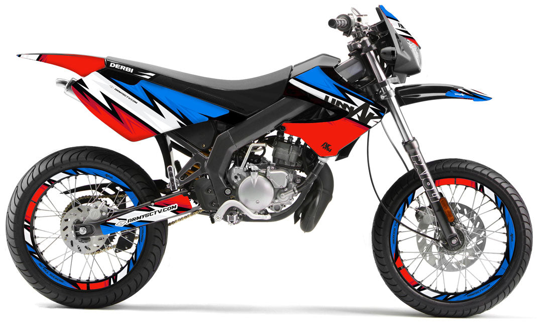 Kit pegatinas Derbi Senda xtreme 50cc 2006-2010 Victoria del Ejército | pegatinas para moto | personalización 50cc | armysctv