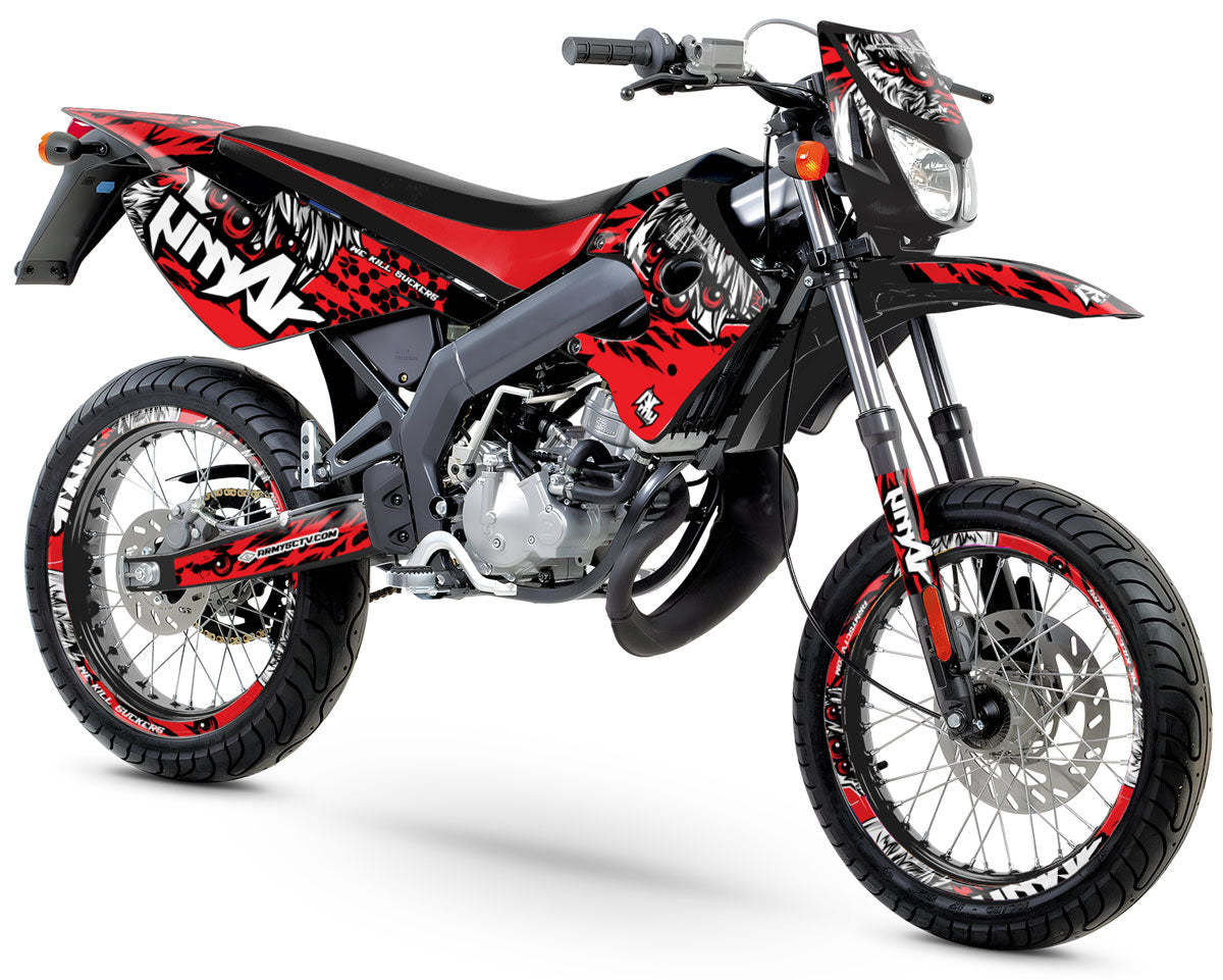 Kit déco 50cc Derbi Senda X-race/X-treme 2003-2009 Army Eyes | autocollants moto | personnalisation 50cc | armysctv