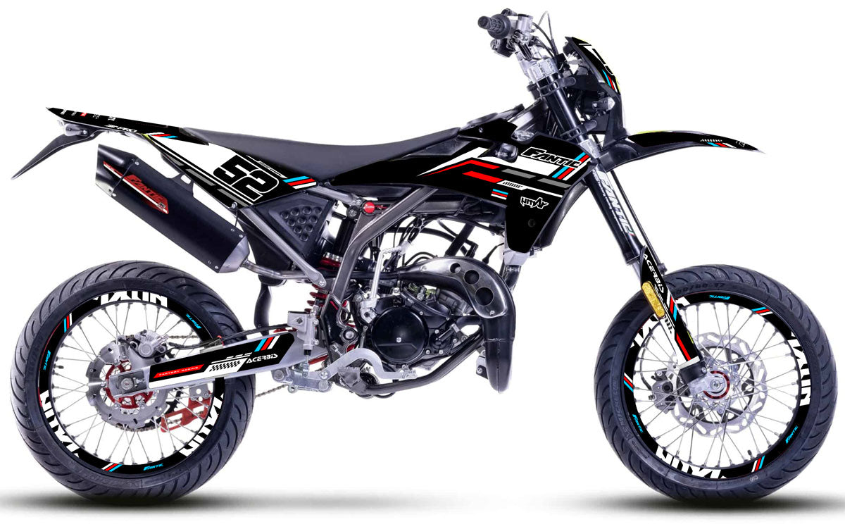 Kit déco Fantic 50cc 2017-2022 Black Cat | autocollants moto | personnalisation 50cc | armysctv
