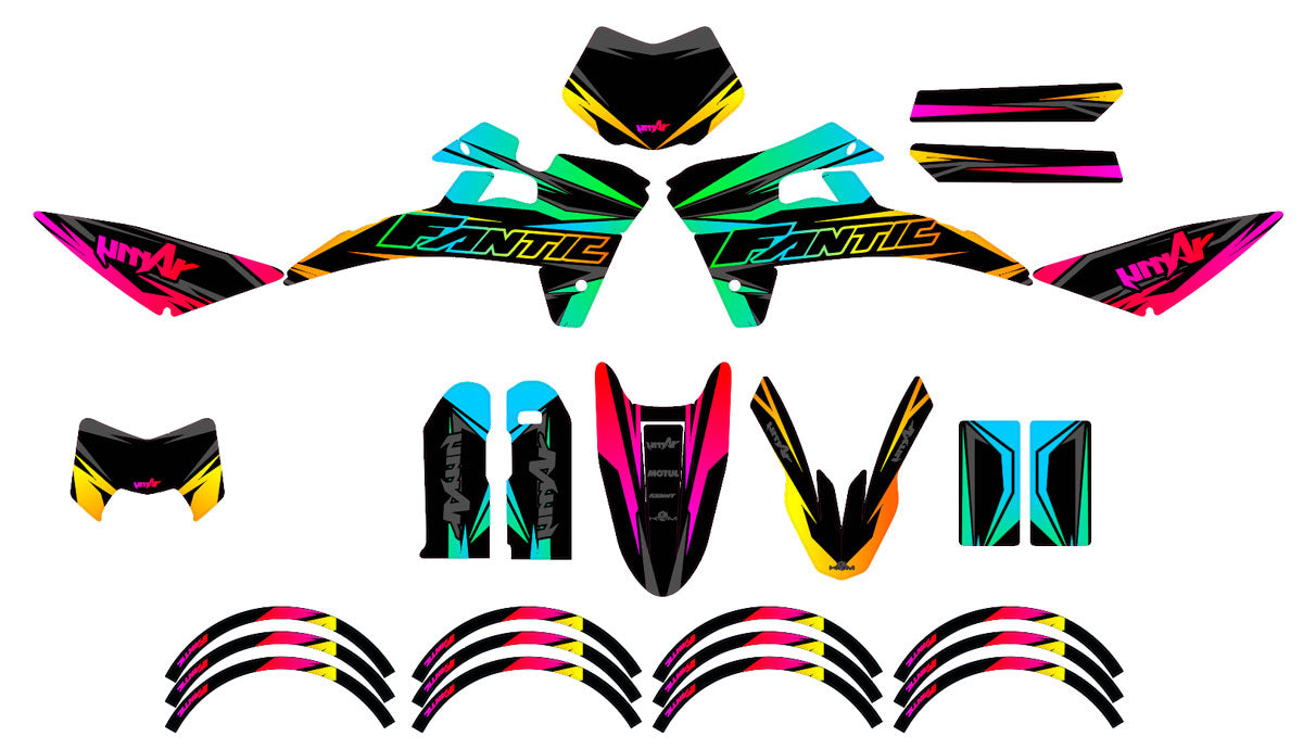 Kit pegatinas Fantic 50cc 2017-2022 Eclipse | pegatinas para moto | personalización 50cc | armysctv