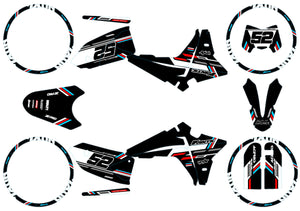 Dekor kit Fantic 50cc 2023-2025 Schwarze Katze | Motorradaufkleber | Personalisierung 50cc | armysctv