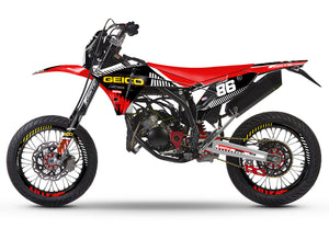 Kit pegatinas Fantic 50cc 2023-2025 Geico | pegatinas para moto | personalización 50cc | armysctv