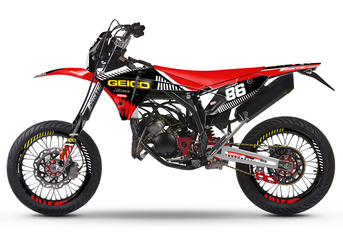 Deko-sett Fantic 50cc 2023-2025 Geico | motorsykkelklistremerker | tilpasning 50cc | armysctv