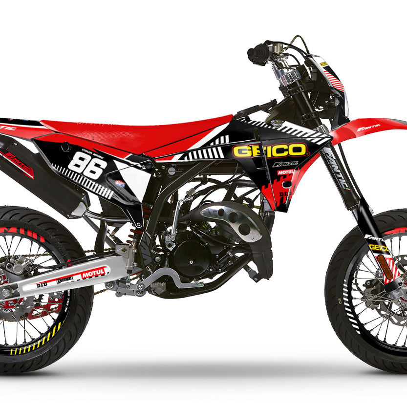 Kit déco Fantic 50cc 2023-2025 Geico | autocollants moto | personnalisation 50cc | armysctv