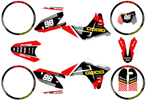 Kit pegatinas Fantic 50cc 2023-2025 Geico | pegatinas para moto | personalización 50cc | armysctv