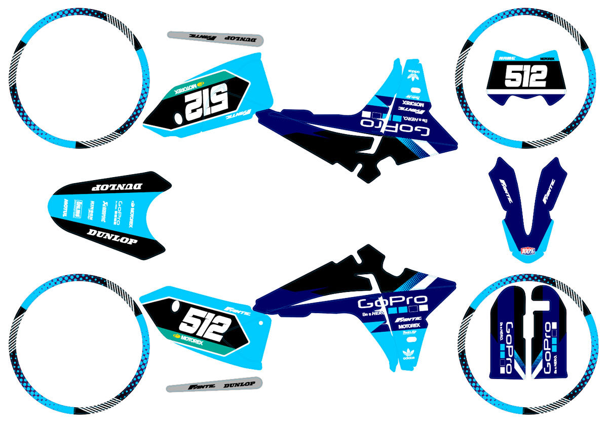 Kit déco Fantic 50cc 2023-2025 Hero | autocollants moto | personnalisation 50cc | armysctv