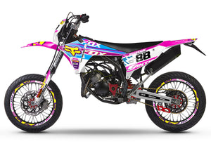 Kit pegatinas Fantic 50cc 2023-2025 Pink Fox | pegatinas para moto | personalización 50cc | armysctv