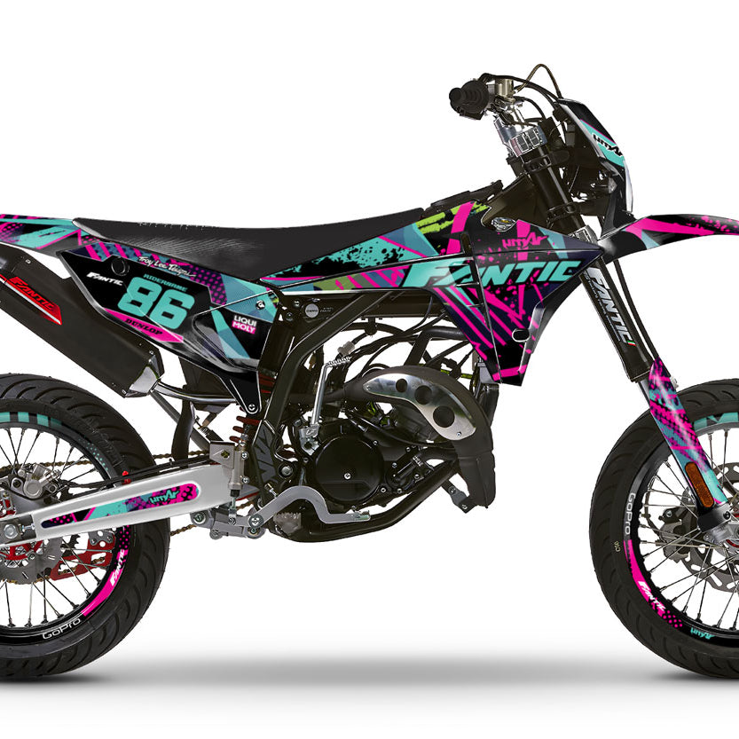 Kit déco Fantic 50cc 2023-2025 Pinkster | autocollants moto | personnalisation 50cc | armysctv