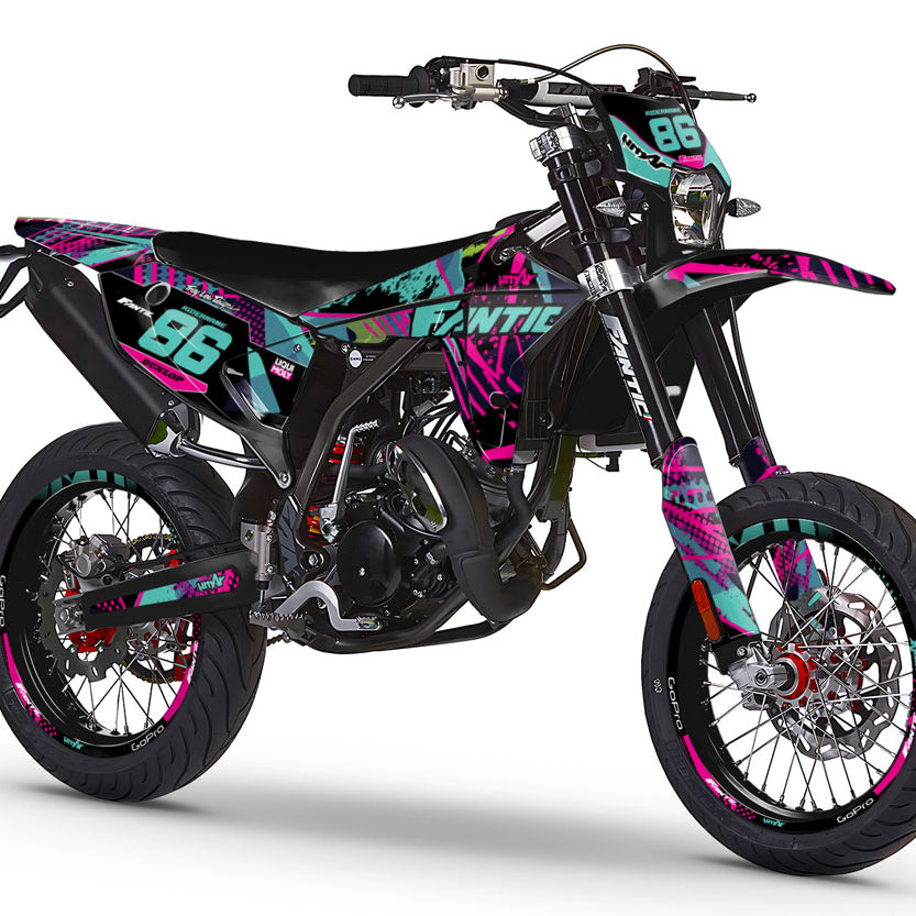 Kit déco Fantic 50cc 2023-2025 Pinkster | autocollants moto | personnalisation 50cc | armysctv