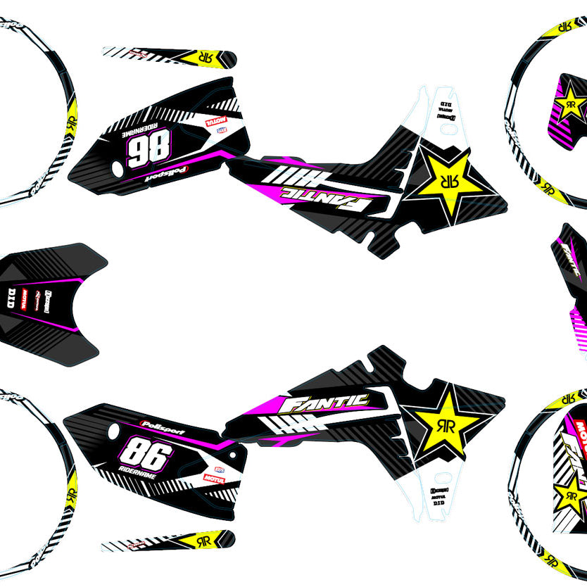 Graphics kit Fantic 50cc 2023-2025 Rockstar | motorcycle stickers | 50cc customization | armysctv