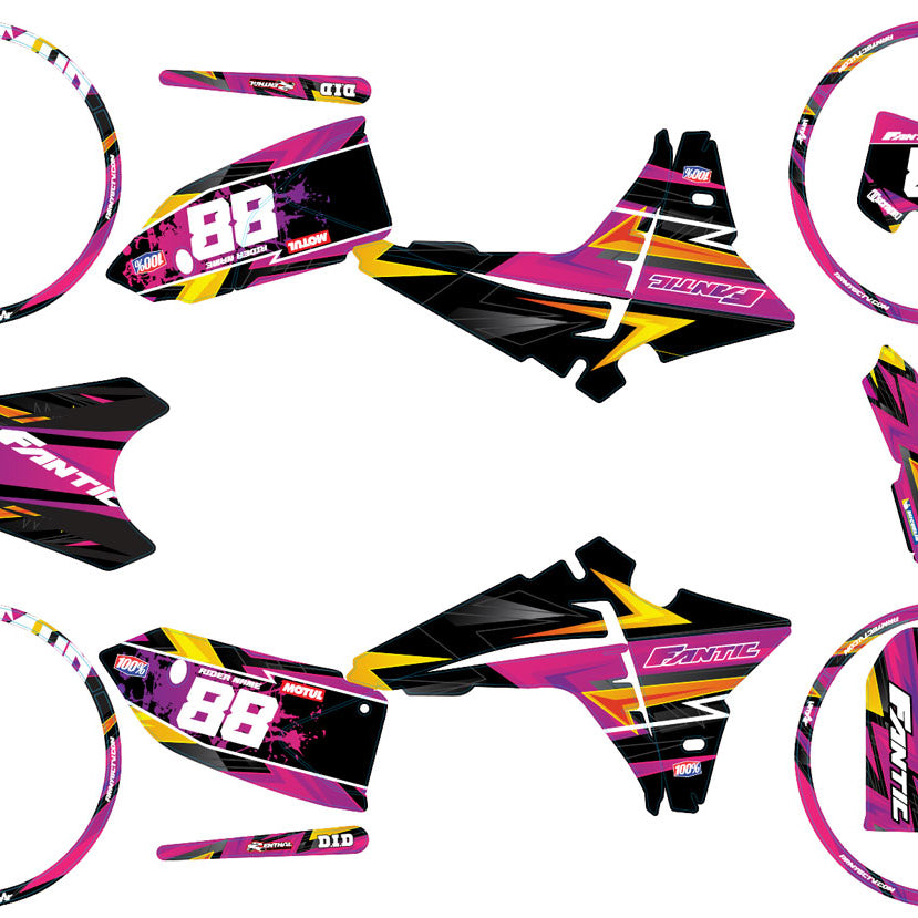 Kit déco Fantic 50cc 2023-2025 Split | autocollants moto | personnalisation 50cc | armysctv