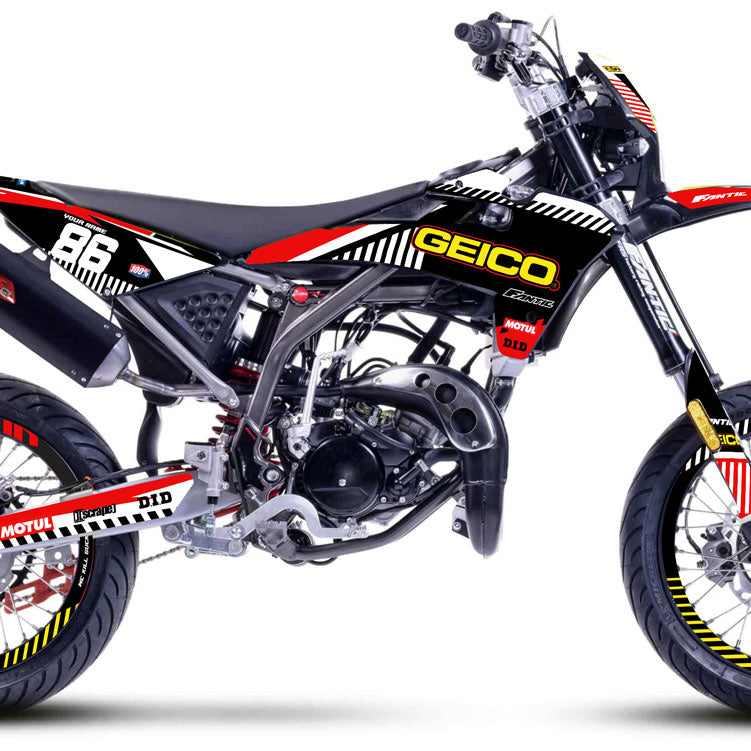 Kit déco Fantic 50cc 2017-2022 Geico | autocollants moto | personnalisation 50cc | armysctv