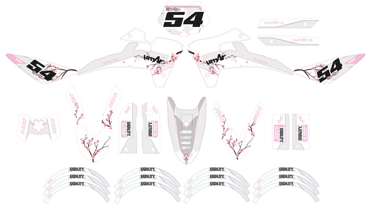 Dekor kit Fantic 50cc 2017-2022 Army Sakura | Motorradaufkleber | Personalisierung 50cc | armysctv