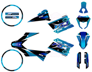 Dekor kit Generic Trigger SM 50cc 2006-2018 Blue Fox | Motorradaufkleber | Personalisierung 50cc | armysctv