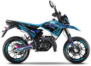 Dekor kit Generic Trigger SM 50cc 2006-2018 Blue Fox | Motorradaufkleber | Personalisierung 50cc | armysctv