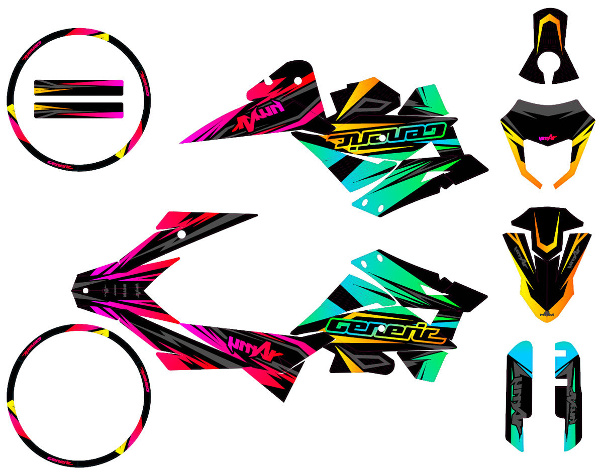 Kit déco Generic Trigger SM 50cc 2006-2018 Eclipse | autocollants moto | personnalisation 50cc | armysctv