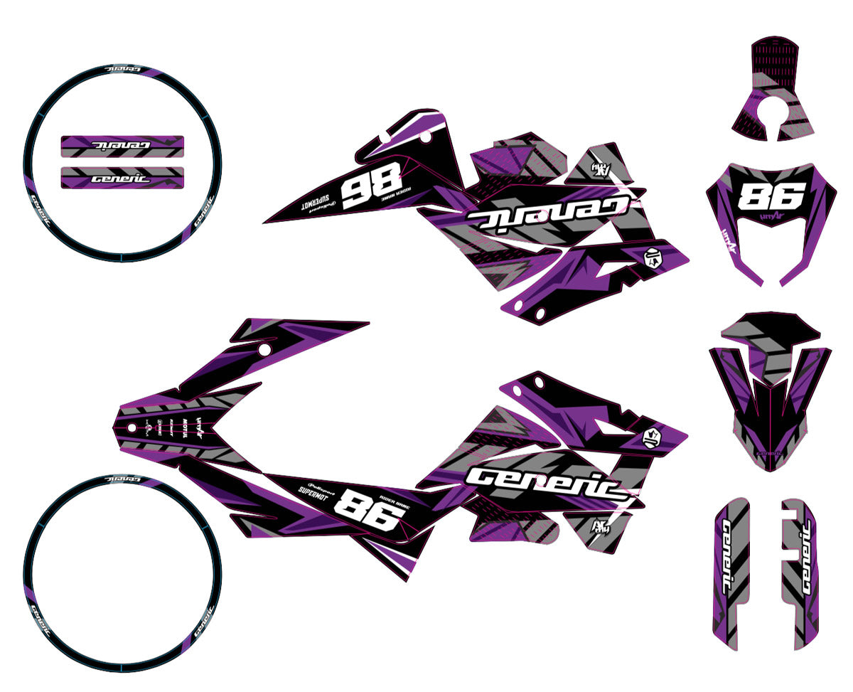 Dekor kit Generic Trigger SM 50cc 2006-2018 Frost | Motorradaufkleber | Personalisierung 50cc | armysctv