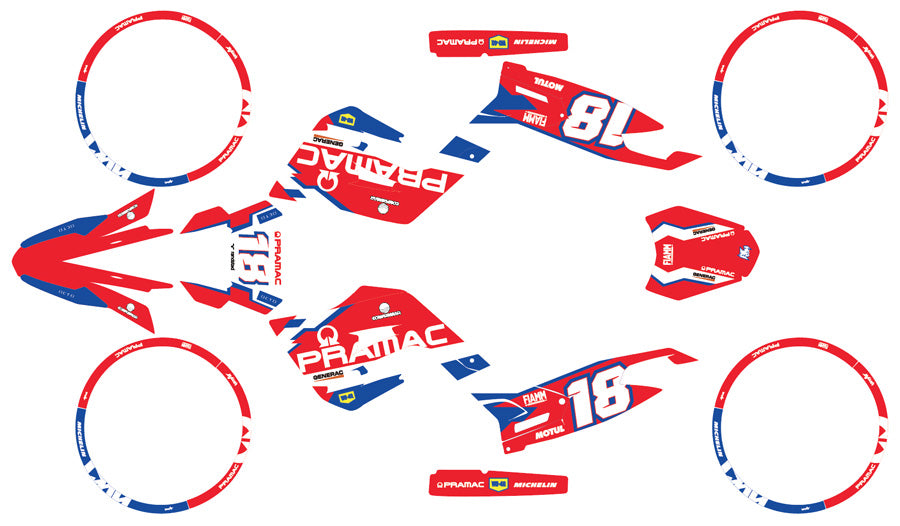 Kit déco 50cc Gilera SMT 2018-2025 Pramac Racing | autocollants moto | personnalisation 50cc | armysctv