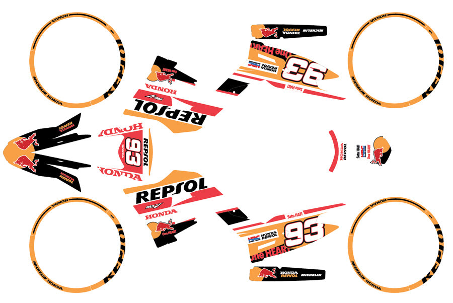 Kit déco 50cc Gilera SMT 2018-2025 Honda Repsol | autocollants moto | personnalisation 50cc | armysctv