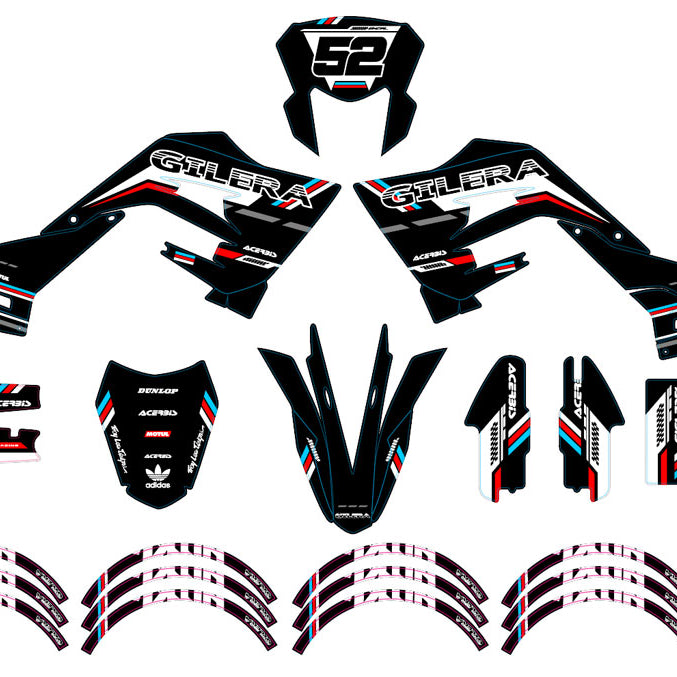 Kit pegatinas 50cc Gilera SMT 2018-2025 Gato Negro | pegatinas para moto | personalización 50cc | armysctv