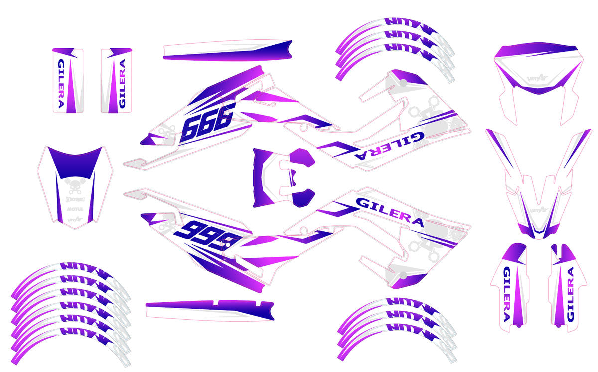 Kit déco 50cc Gilera SMT 2018-2025 Bold Style | autocollants moto | personnalisation 50cc | armysctv