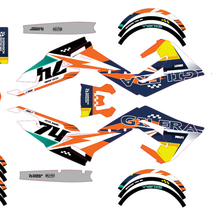 Kit pegatinas 50cc Gilera SMT 2018-2025 estilo K | pegatinas para moto | personalización 50cc | armysctv