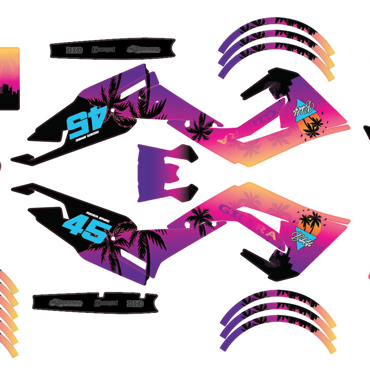 Kit pegatinas 50cc Gilera SMT 2018-2025 Miami | pegatinas para moto | personalización 50cc | armysctv