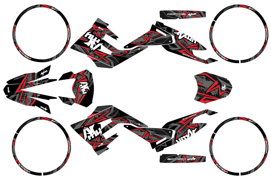 50cc Graphics kit Gilera SMT 2018-2025 Army Redrum | motorcycle stickers | 50cc customization | armysctv