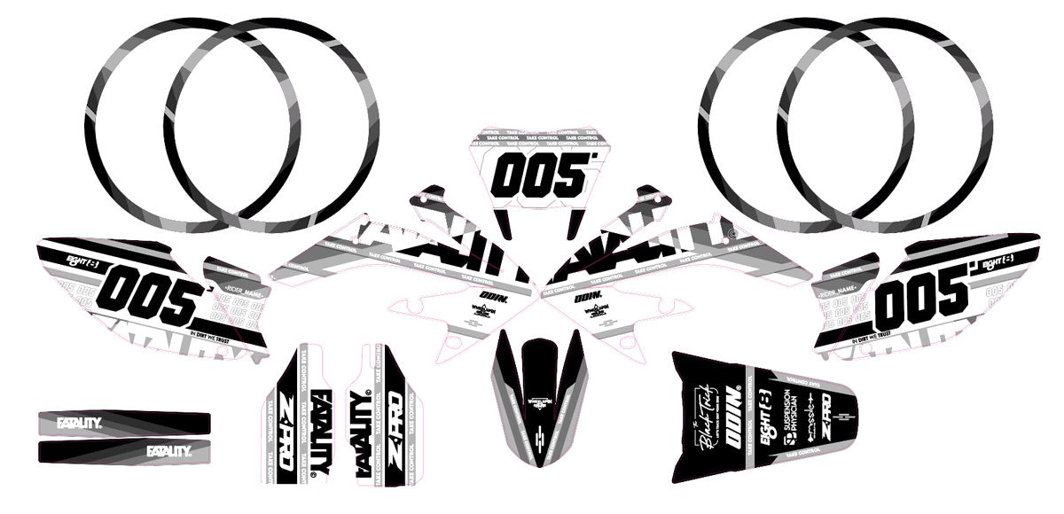 Dekor kit HM CRM 50 Derapage Army Greys | Motorradaufkleber | Personalisierung 50cc | armysctv