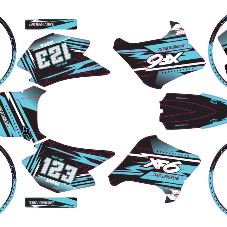 Dekor kit 50cc Peugeot XP6 2004-2010 Traum | Motorradaufkleber | 50cc Personalisierung | armysctv