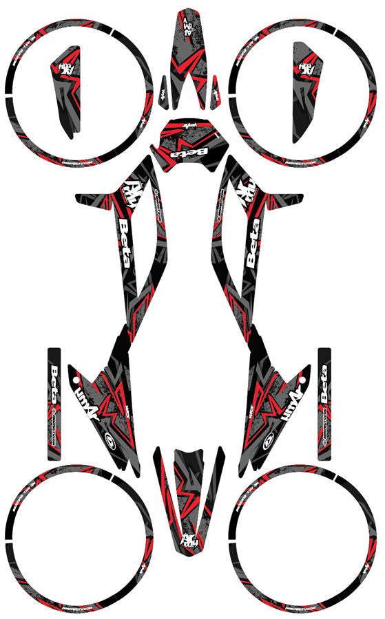 Kit pegatinas Beta RR 50 Motard 2021-2025 Army Redrum | pegatinas para moto | personalización 50cc | armysctv