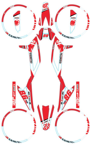 Dekor kit Beta RR 50 Motard 2021-2025 Armee Idemitsu | Motorradaufkleber | Personalisierung 50cc | armysctv