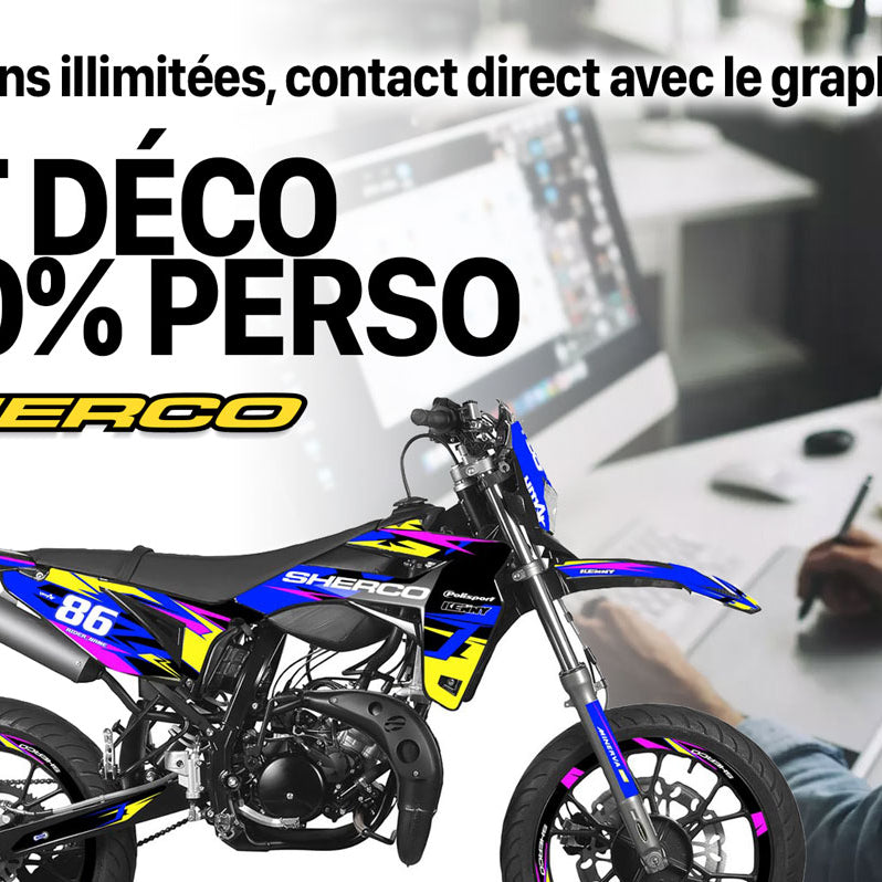 Kit pegatinas 100% personalizado Sherco 50cc 2017-2025 | pegatinas para moto | personalización 50cc | armysctv
