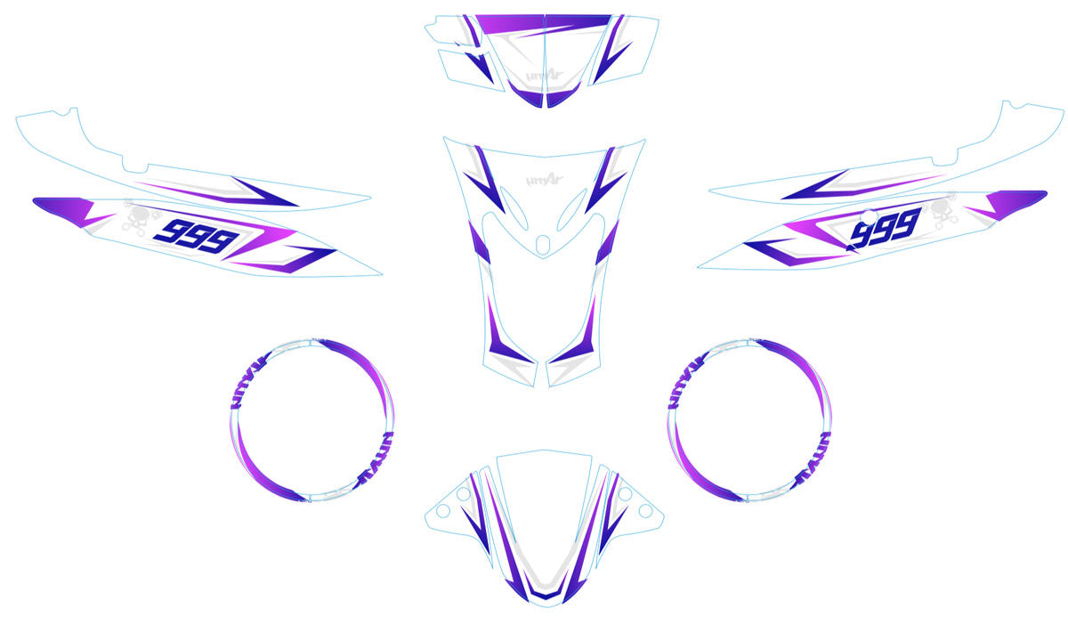 Kit déco scooter Kymco Agility 50 et 125cc Cold | autocollants moto | personnalisation 50cc | armysctv