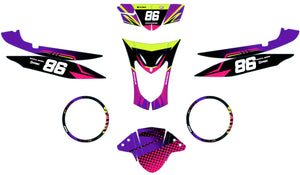 Dekor kit Roller Kymco Agility 50 und 125cc Neon | Motorradaufkleber | Personalisierung 50cc | armysctv