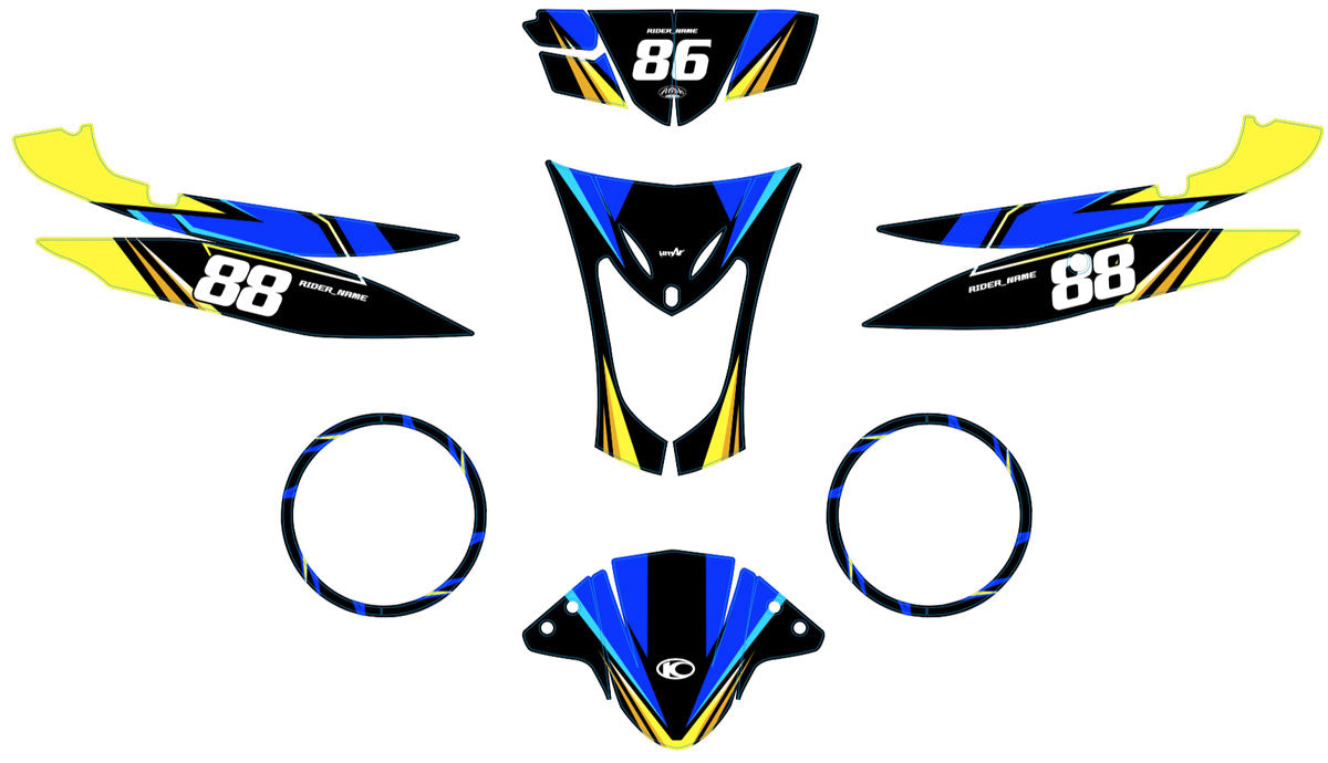 Kit déco scooter Kymco Agility 50 et 125cc Finder | autocollants moto | personnalisation 50cc | armysctv